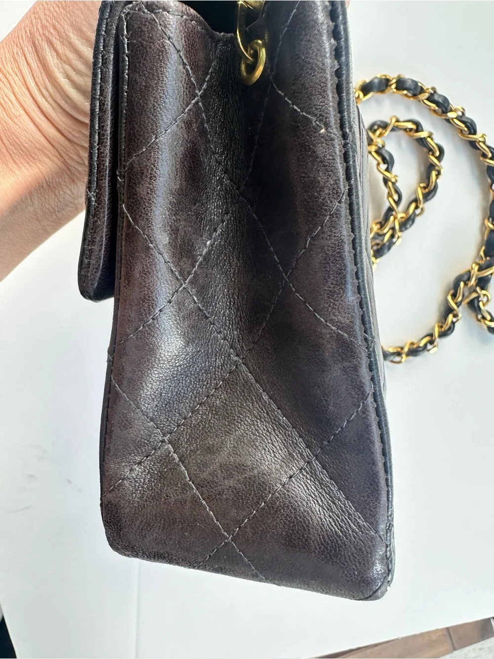 CHANEL Black Quilted Lambskin Mini Flap Crossbody with Gold Chain - Picture 13 of 14